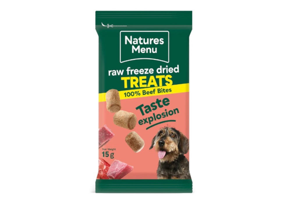 NATURES MENU TREATS RFD BEEF BITES 15G