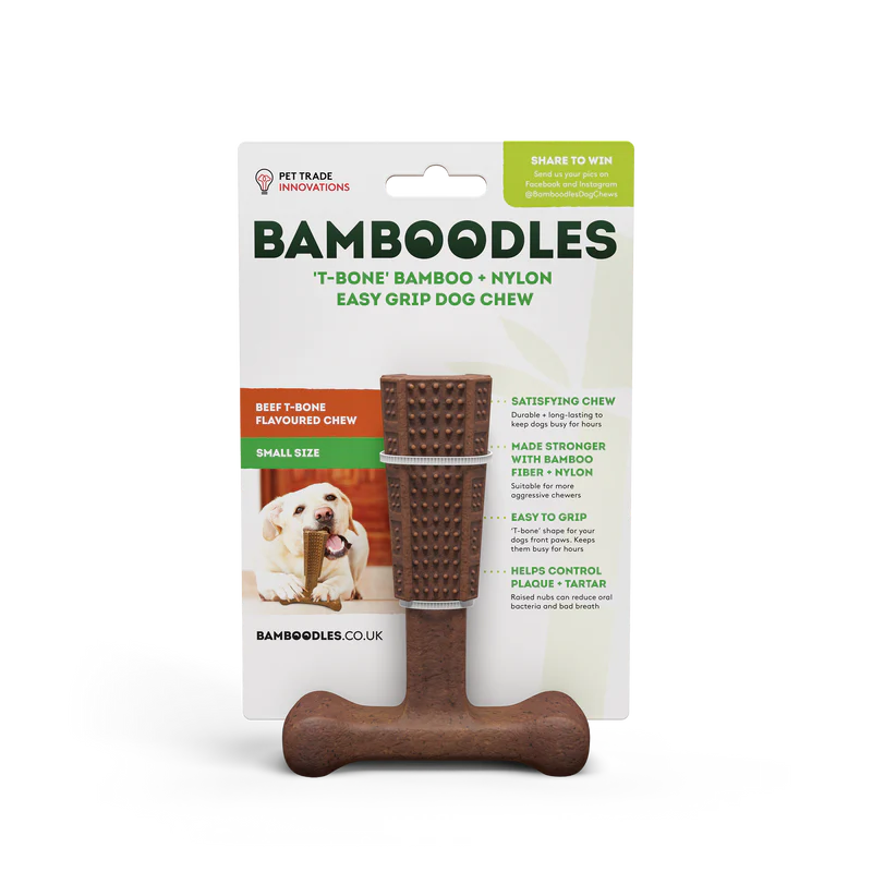 BAMBOODLES T-BONE CHEW SMALL BEEF 4"
