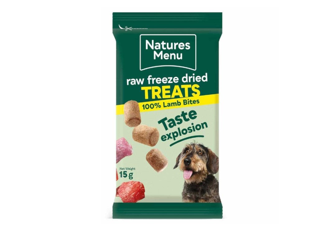 NATURES MENU TREATS RFD LAMB BITES 15G