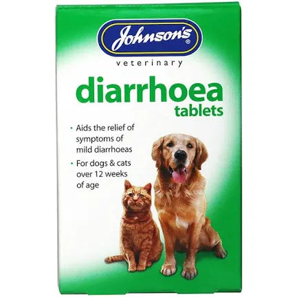 Johnsons Diarrhoea Tablets For Dogs & Cats 12 Tablets