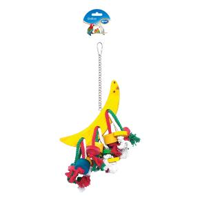 Duvo Plus Crescent Moon With Rope And Colorful Blocks For Small/Medium Parrots