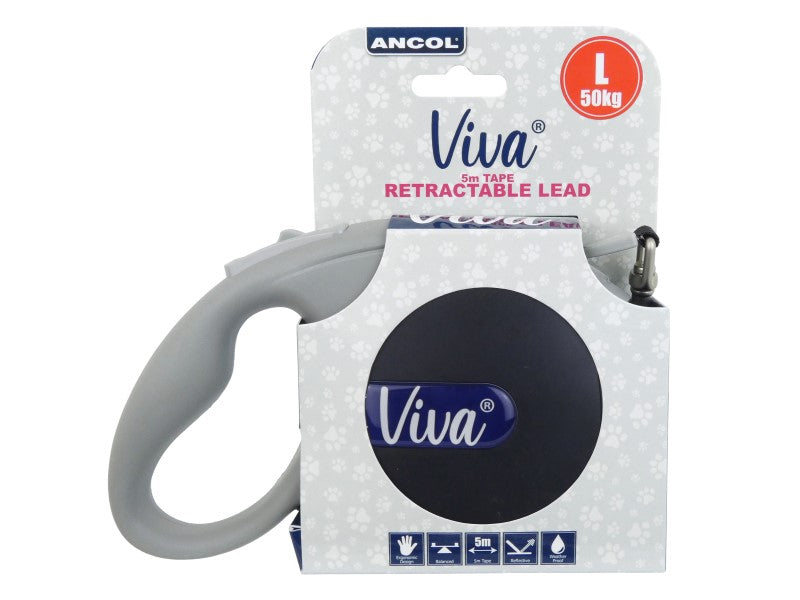 VIVA RETRACT 5M TAPE LEAD LG BLACK 50KG