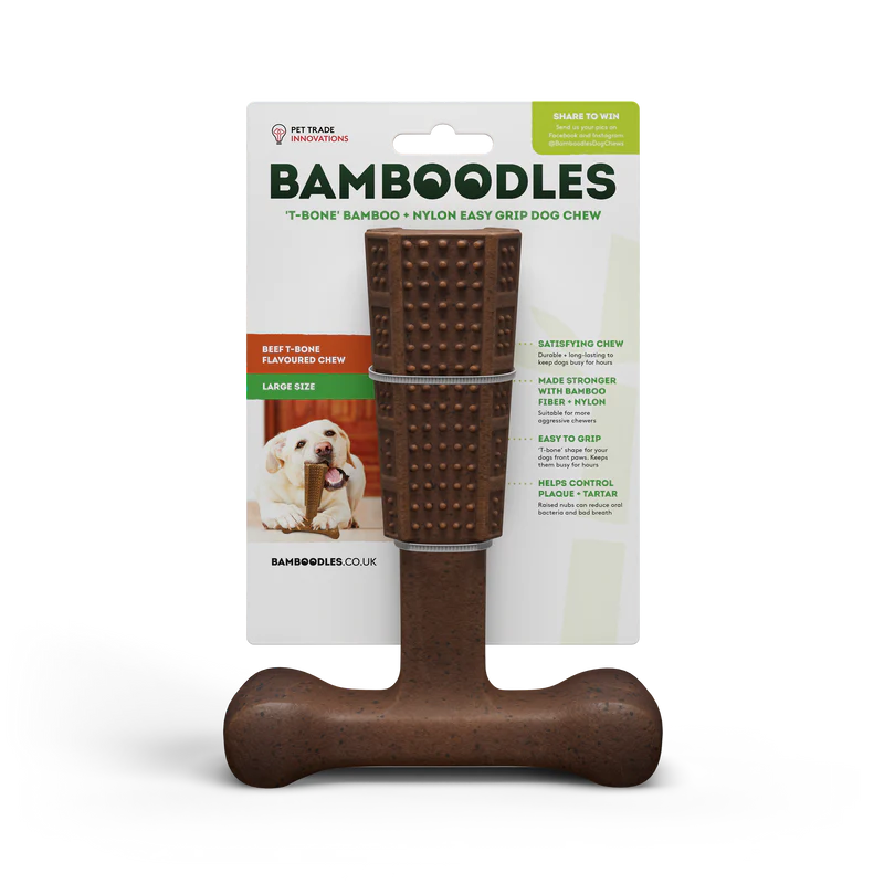 BAMBOODLES T-BONE CHEW LARGE BEEF 7"