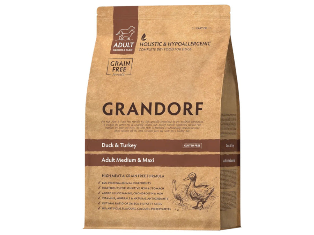 GRANDORF ADULT MED/MAXI DUCK & TURKEY 3kg