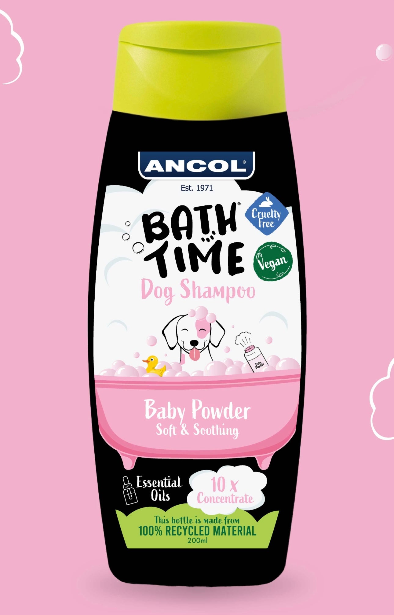 ANCOL Bath Time Dog Shampoo Baby Powder 200ml