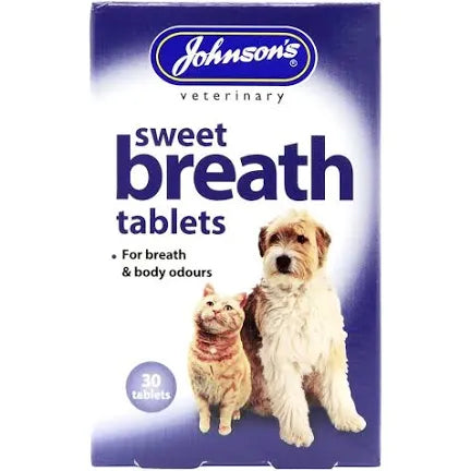 Johnsons Sweet Breath Tabs for Dogs & Cats 30 tablets