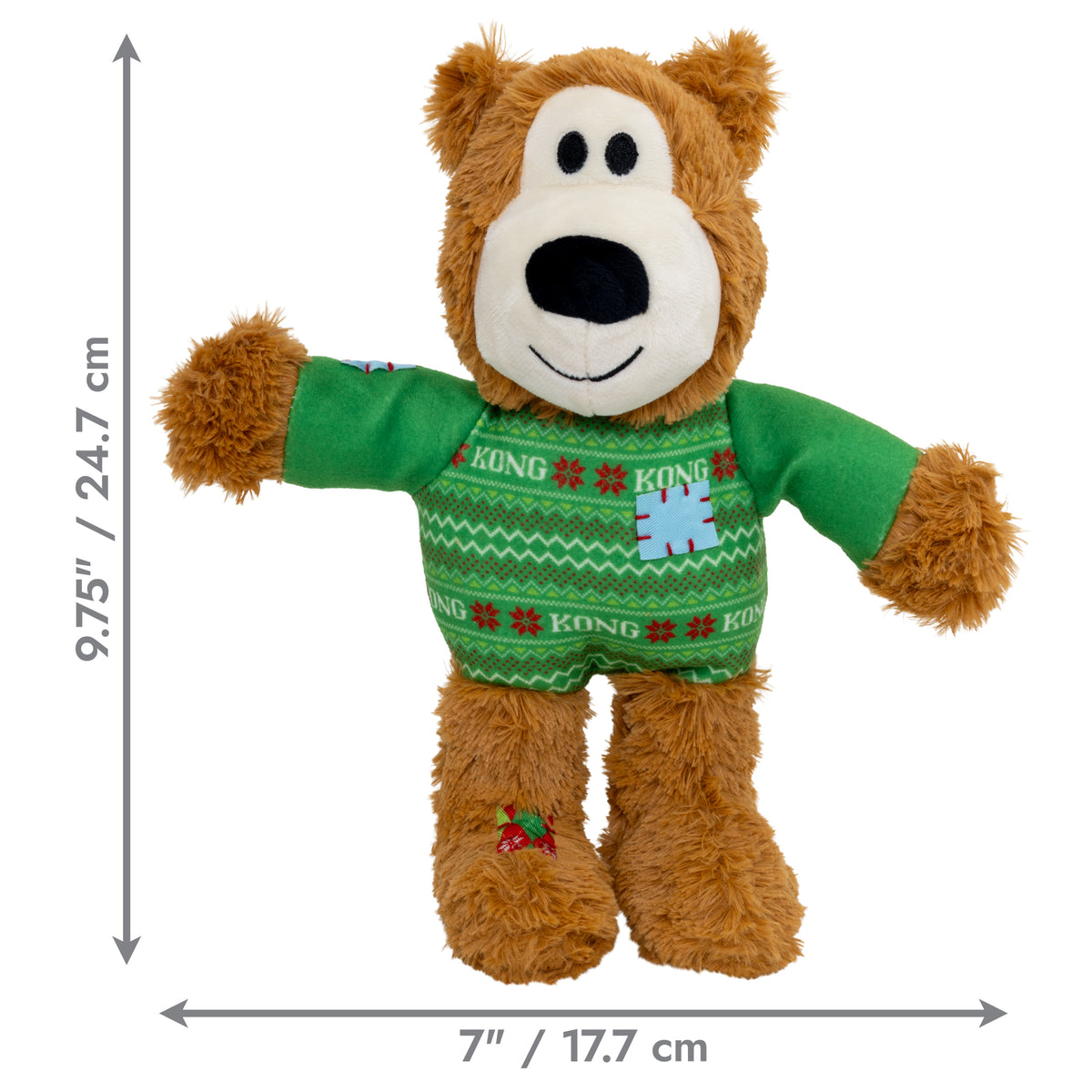 KONG Holiday Wild Knots Sweater Bear Green Med/Lrg