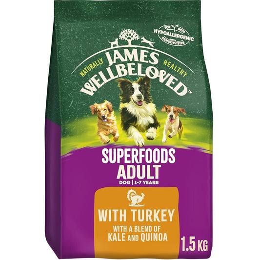James Wellbeloved Adult Turkey With Kale & Quinoa Dry Dog Superfoods