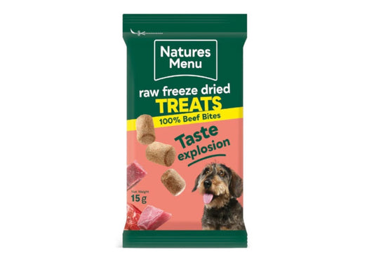 NATURES MENU TREATS RFD BEEF BITES 15G