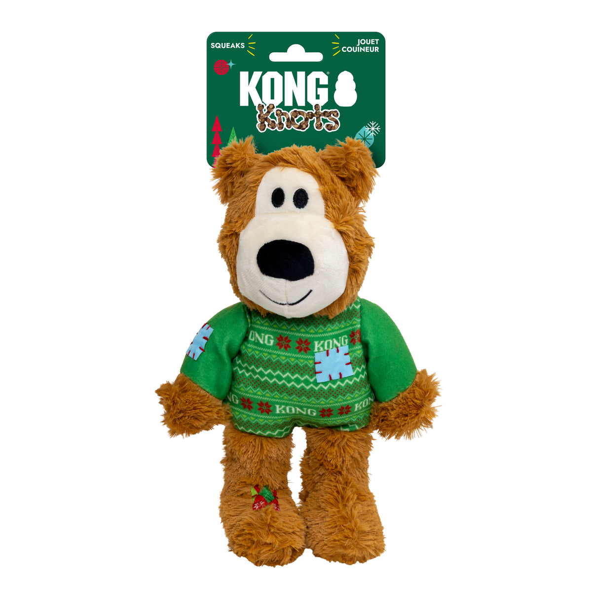 KONG Holiday Wild Knots Sweater Bear Green Med/Lrg