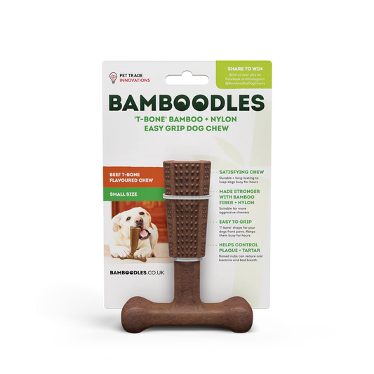 BAMBOODLES T-BONE CHEW SMALL BEEF 4"