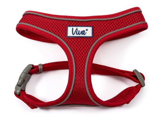 VIVA COMFORT MESH DOG HARNESS RED