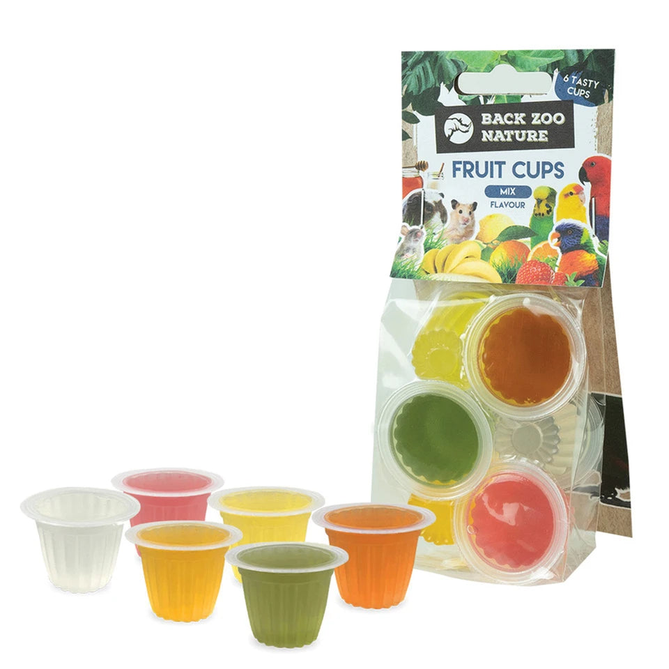Packs of 6 Assorted Jelly Cups Parrot Treats