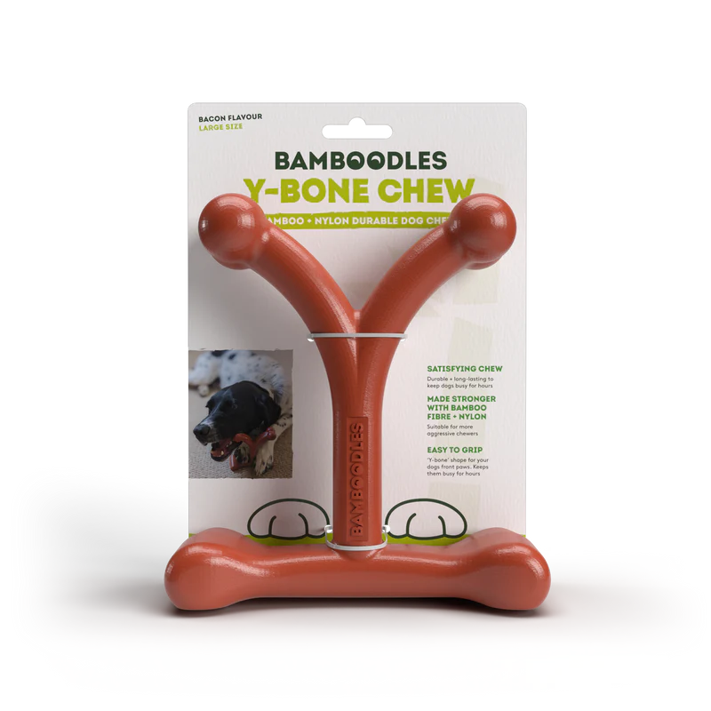BAMBOODLES Y-BONE CHEW LARGE BACON