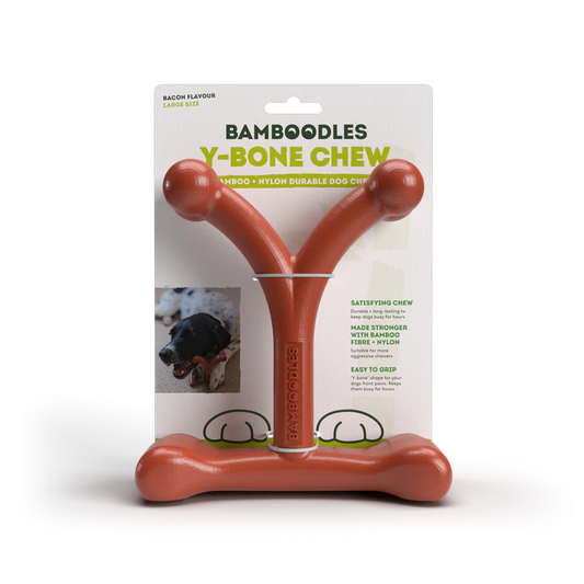 BAMBOODLES Y-BONE CHEW LARGE BACON