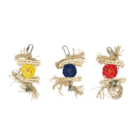 Duvo Plus Reed Ball With Bell & Sisal For Small Parrots