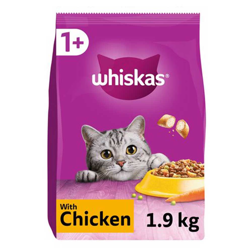 Whiskas 1+ Adult Complete Dry Cat Food with Chicken 1.9kg
