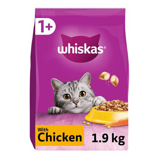 Whiskas 1+ Adult Complete Dry Cat Food with Chicken 1.9kg