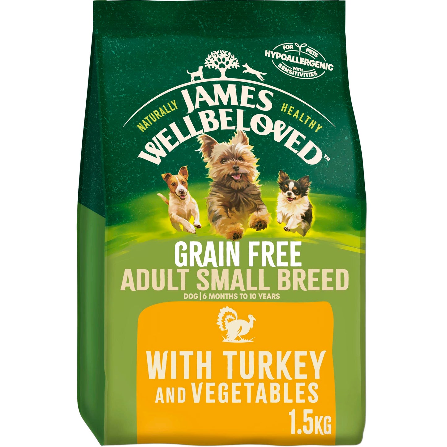 James Wellbeloved Grain Free Adult Small Breed Turkey and Vegetable