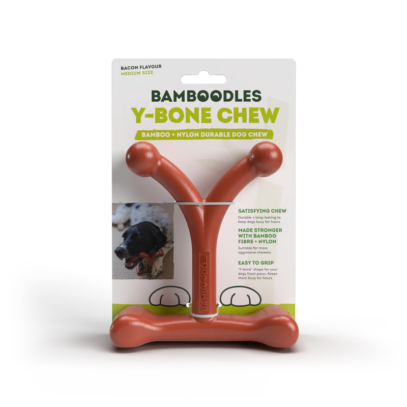 BAMBOODLES Y-BONE CHEW MEDIUM BACON