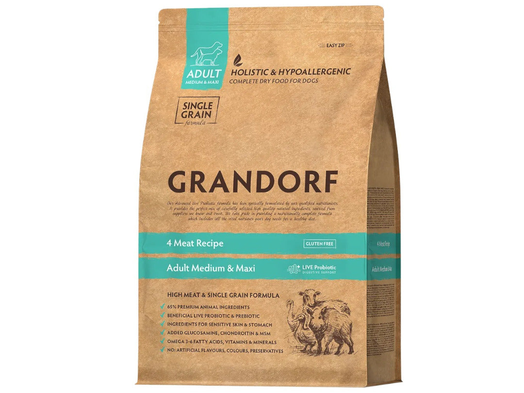 GRANDORF ADULT MED/MAXI 4 MEAT 3kg