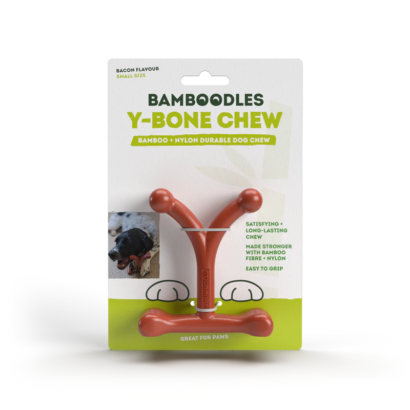 BAMBOODLES Y-BONE CHEW SMALL BACON