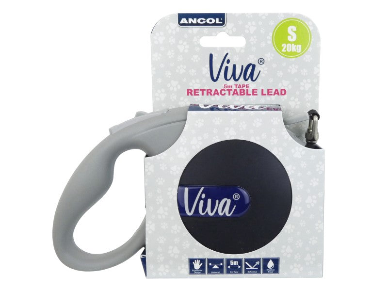 VIVA RETRACT 5M TAPE LEAD SML BLACK 20KG