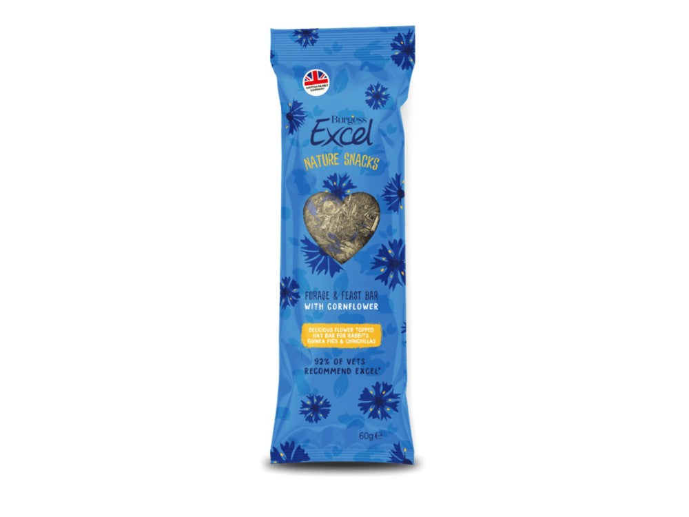 EXCEL FORAGE & FEAST BAR CORNFLOWER 60G