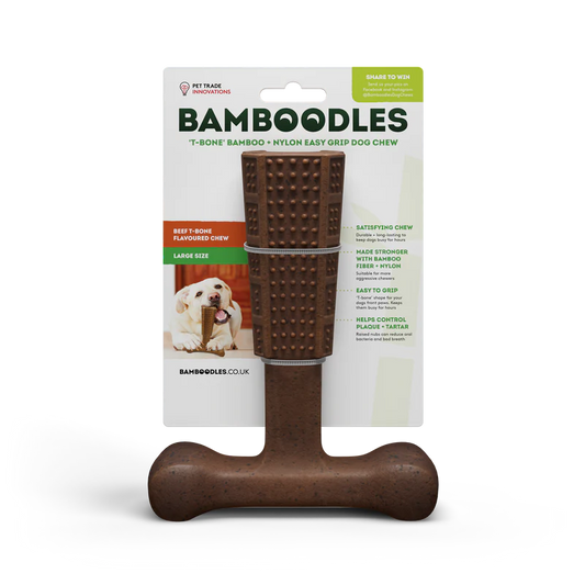 BAMBOODLES T-BONE CHEW LARGE BEEF 7"