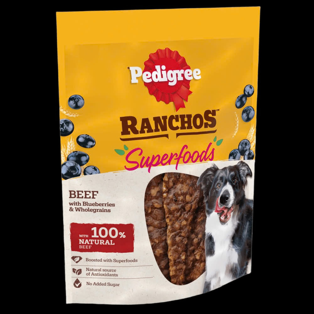 PEDIGREE® RANCHOS™ SUPERFOOD Beef Dog Treat Blueberries & Wholegrains 70g