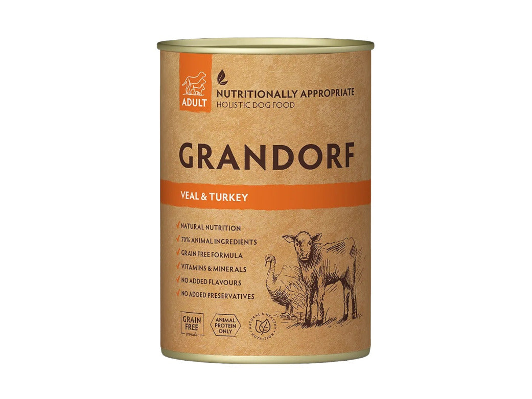 GRANDORF ADULT VEAL & TURKEY 400G TIN
