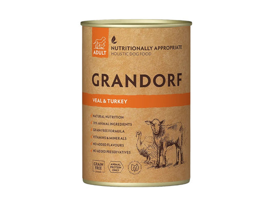 GRANDORF ADULT VEAL & TURKEY 400G TIN