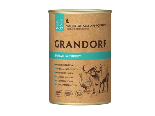 GRANDORF ADULT BUFFALO & TURKEY 400G TIN
