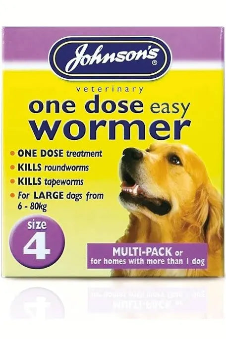 Johnsons Large Dogs One Dose Wormer 8 Tablets