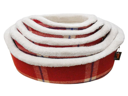 RED TARTAN WOOL SHERPA