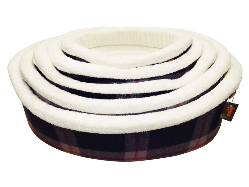 BLUE TARTAN WOOL SHERPA